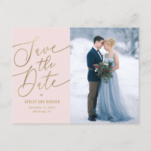 Elegant Touch EDITABLE COLOR Save The Date Postcard