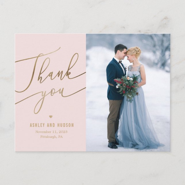 Elegant Touch EDITABLE COLOR Thank You Postcards (Front)