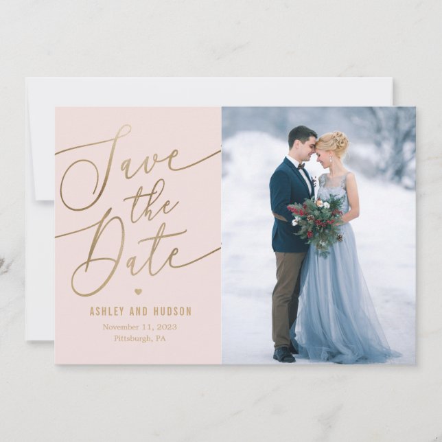 Elegant Touch Editable Colour Save The Date Card (Front)