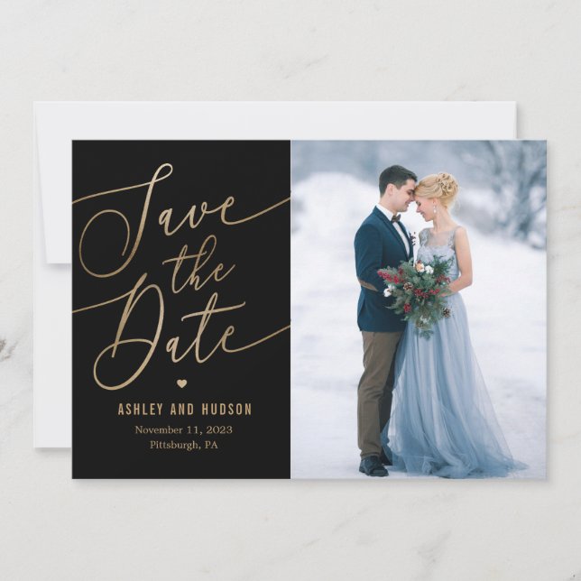 Elegant Touch Editable Colour Save The Date Card (Front)