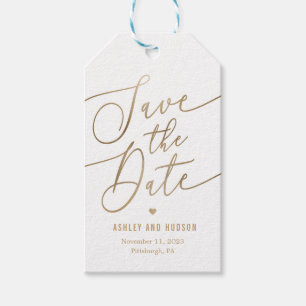 Elegant Touch Editable Colour Save The Date Tag