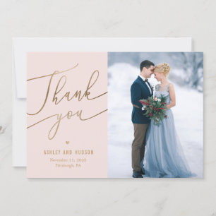 Elegant Touch Editable Colour Wedding Thank You Card