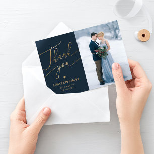 Elegant Touch Editable Colour Wedding Thank You Card