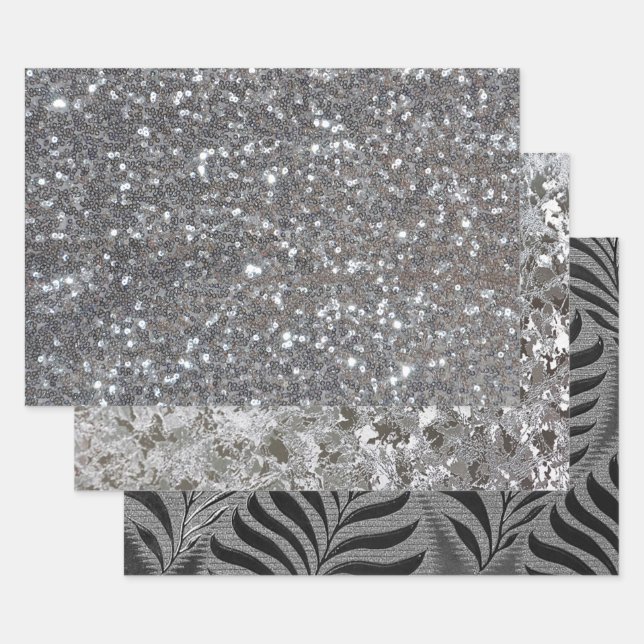 Elegant Touch Of Silver Wrapping Paper Sheet (Set)