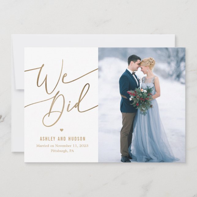 Elegant Touch Wedding Announcement Elopement (Front)