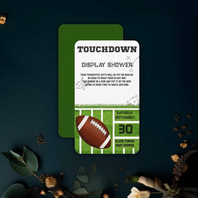 Elegant Touchdown Football Baby Shower Enclosure Card (Creator Uploaded)