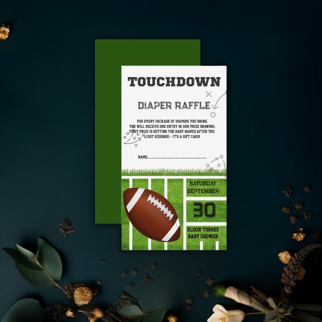 Elegant Touchdown Football Baby Shower Enclosure Card (Creator Uploaded)
