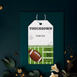 Elegant Touchdown Football Baby Shower Gift Tags