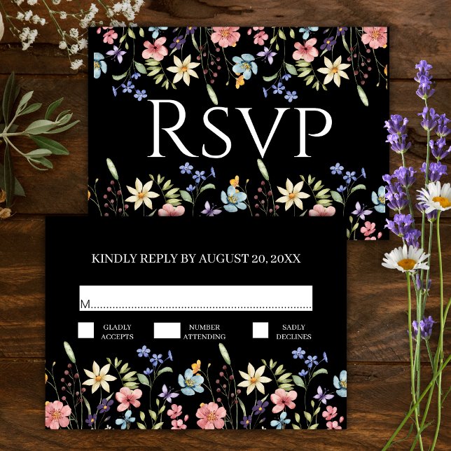 Elegant Traditiona Floral Wildflower Wedding RSVP  (Creator Uploaded)