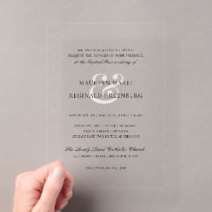 Elegant Traditional Catholic Wedding Acrylic Invitations