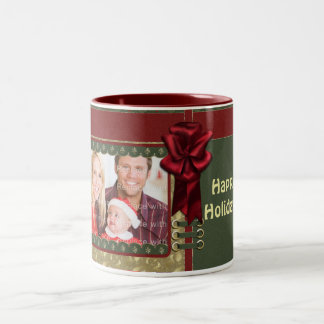 Elegant traditional Christmas design Two-Tone Coffee Mug