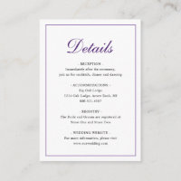 Elegant Traditional Classic Royal Purple Wedding
