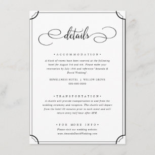 Elegant Traditional Classic Simple Details Enclosure Card
