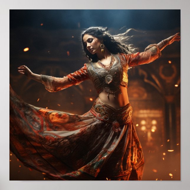 Elegant Traditional Dancer Poster - Graceful Dance (Front)