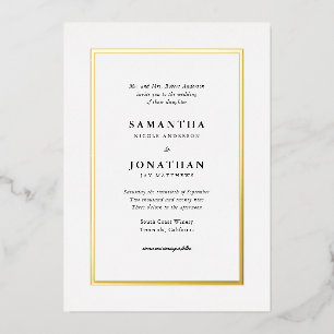 Elegant Traditional Gold Foil Border Wedding