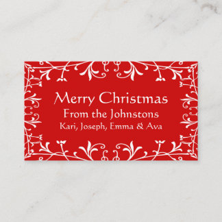 Elegant Traditional Merry Christmas Gift Inserts