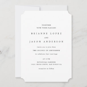 Elegant Traditional Minimalist All In One Wedding  Invitation
