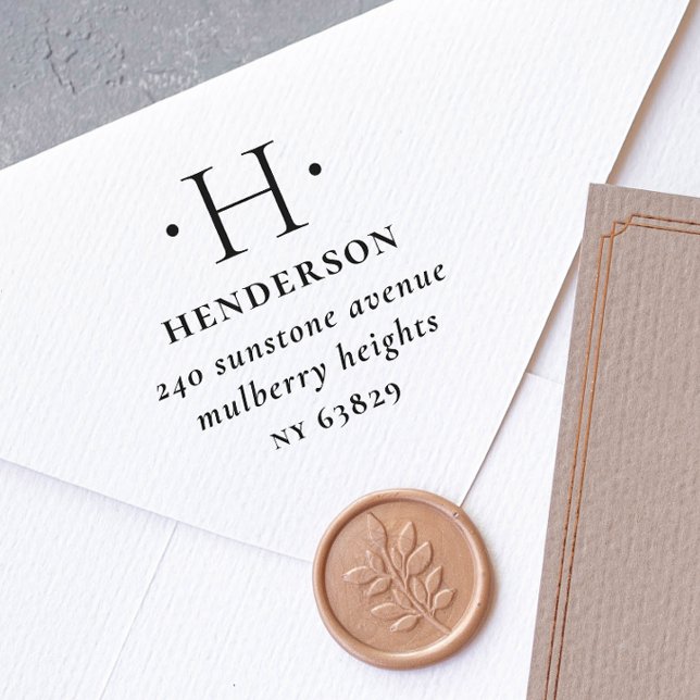 Elegant Traditional Monogram Family Return Address Self-inking Stamp (Creator Uploaded)
