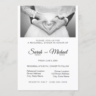 Elegant Traditional Photo Dinner Rehearsal Invitation
