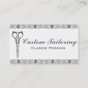 Elegant Traditional Seamstress Tailor Dressmaker Business Card
