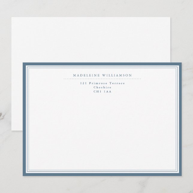 Elegant Traditional Triple Border Correspondence Card (Front/Back)
