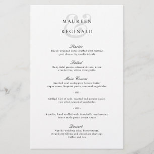 Elegant Traditional Wedding Menu