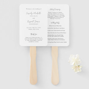 Elegant Traditional Wedding Program Hand Fan