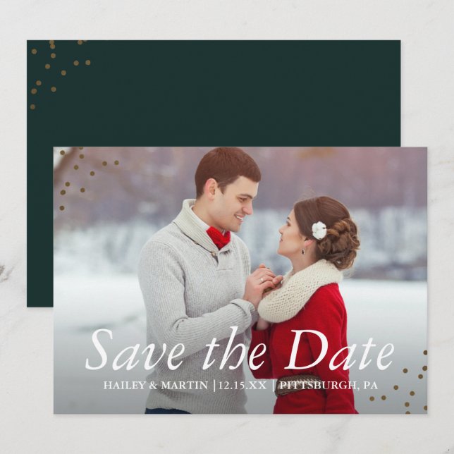 Elegant Traditions Photo Wedding Save the Date (Front/Back)