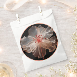 Elegant translucent flower on black favour bags