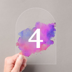 Elegant translucent table numbers