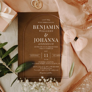 Elegant Transparent Clear Wedding Arch Acrylic Invitations