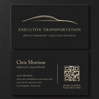 Elegant Transport Car QR Code Black & Gold