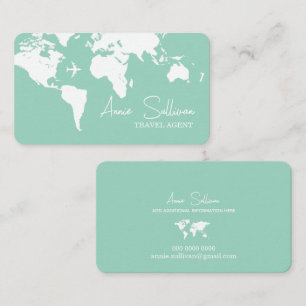 Elegant Travel Agent light-teal Business Card