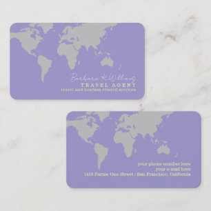Elegant Travel Agent lilac blue Business Card 