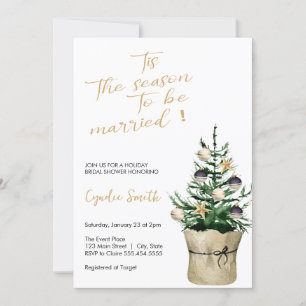 Elegant tree christmas Bridal shower Invitation