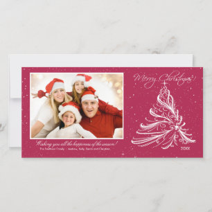 Elegant Tree Family Christmas Photo Card