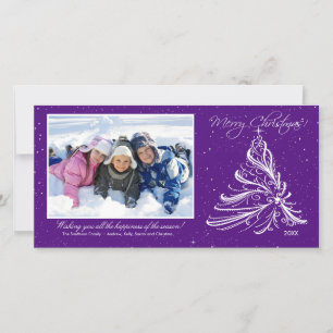 Elegant Tree Family Christmas Photo Card