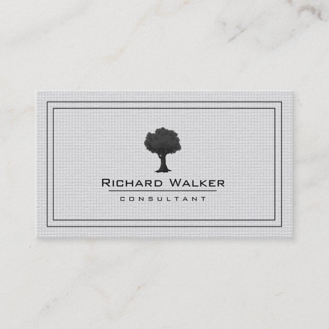 Elegant Tree Garden Lawn Care Logo Landscape Business Card (Front)