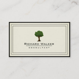 Elegant Tree Garden Lawn Care Logo Landscape Green Business Card