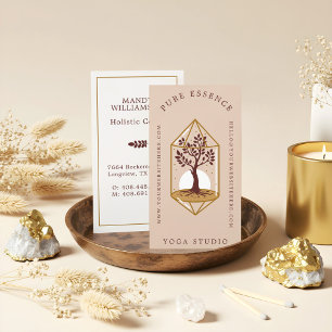 Elegant Tree Of Life Crystal Holistic Coach Design Business Card
