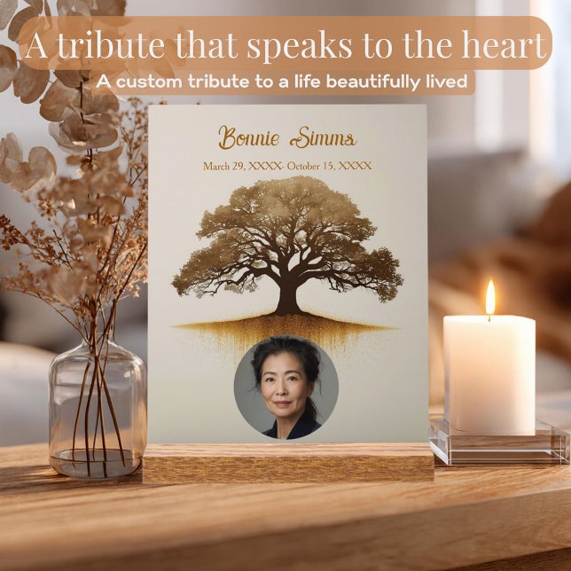 Elegant Tree of Life Custom Memorial Acrylic Sign (Creator Uploaded)