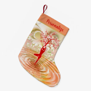 Elegant Tree of Life Zen Yoga Christmas Holiday Small Christmas Stocking