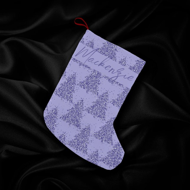 Elegant Tree Pattern | Charming Lavender Custom Small Christmas Stocking (Creator Uploaded)