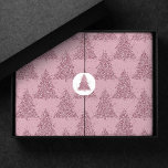Elegant Tree Pattern | Dusty Mauve Pink Christmas Tissue Paper<br><div class="desc">Tis the season to celebrate! Flirty shimmery dusty mauve and luxurious pressed rose pink patterned palette from the holiday party, hosting, and gifting accessories collection. This fun festive design features a whimsical sparkly Christmas trees with a frisky paint splatter enhanced with faux metallic glitter along with a matching low profile...</div>