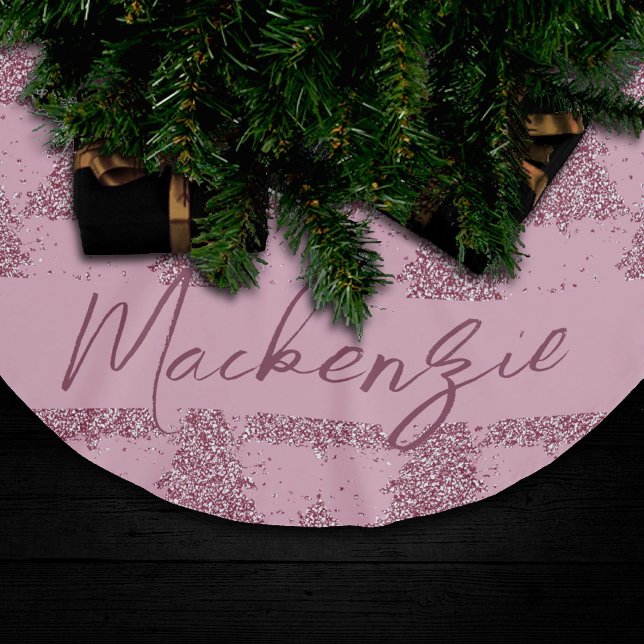 Elegant Tree Pattern | Dusty Mauve Pink Custom Brushed Polyester Tree Skirt (Creator Uploaded)