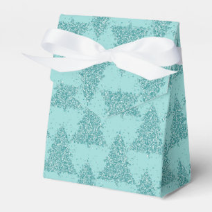Elegant Tree Pattern   Luxe Aqua Mint Christmas Favour Box
