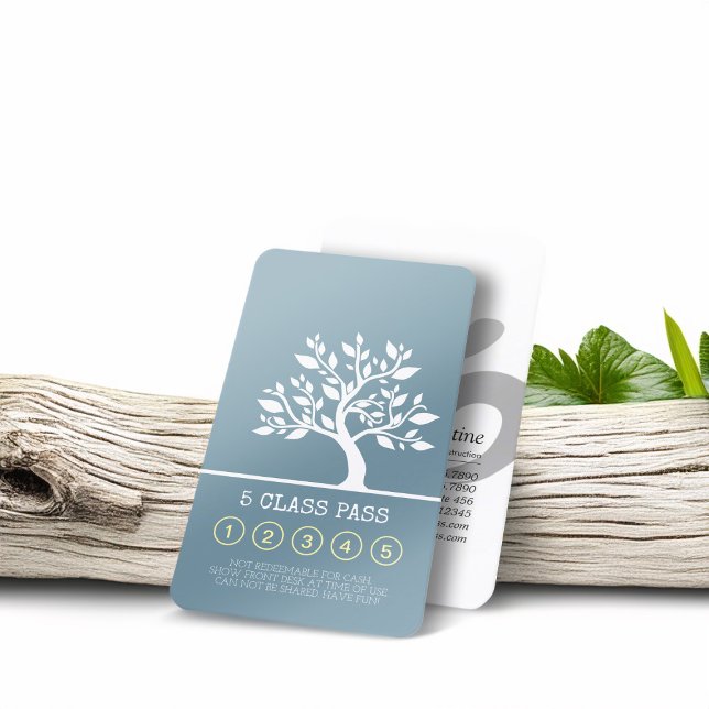 Elegant Tree Yoga Instructor Class Pass Loyalty Card (Creator Uploaded)