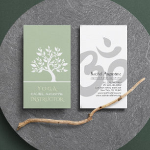 Elegant Tree Yoga Instructor Wellness Life Coach Business Card