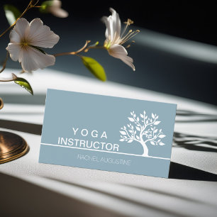 Elegant Tree Yoga Instructor Wellness Life Coach Business Card