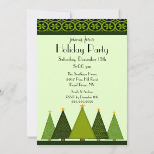 Elegant Trees Christmas Holiday Party Invitation